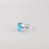 Swiss Blue Topaz Gemstone 925 Sterling Silver Jewelry Statement Designer Ring For Wife RR-81-5