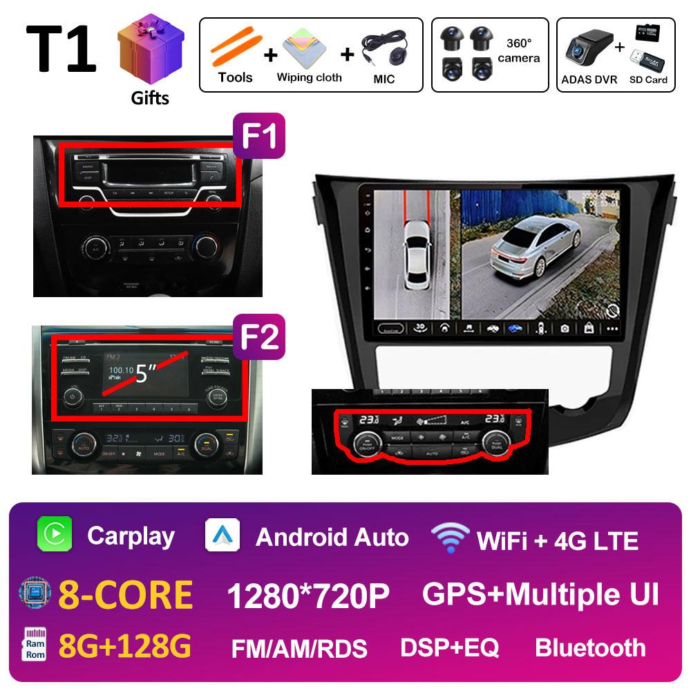 For Nissan Qashqai J11 Nissan X trail T32 2014 2015 2016 2017 Car Multimedia Audio Player Smart System GPS Navi QLED IPS Screen