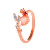 Double-Layer Zircon Love Flower Ring - Adjustable, Luxury Japanese & Korean Design