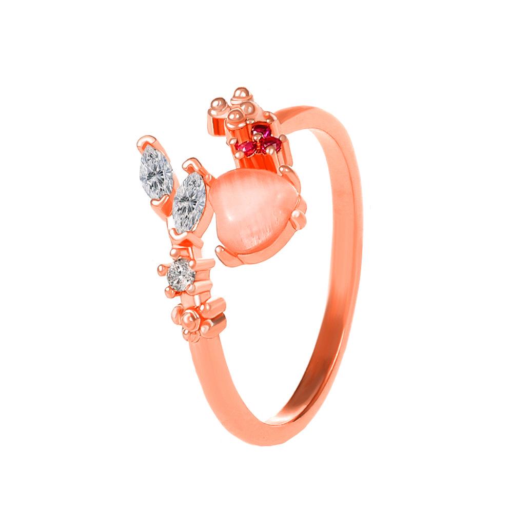 Double-Layer Zircon Love Flower Ring - Adjustable, Luxury Japanese & Korean Design