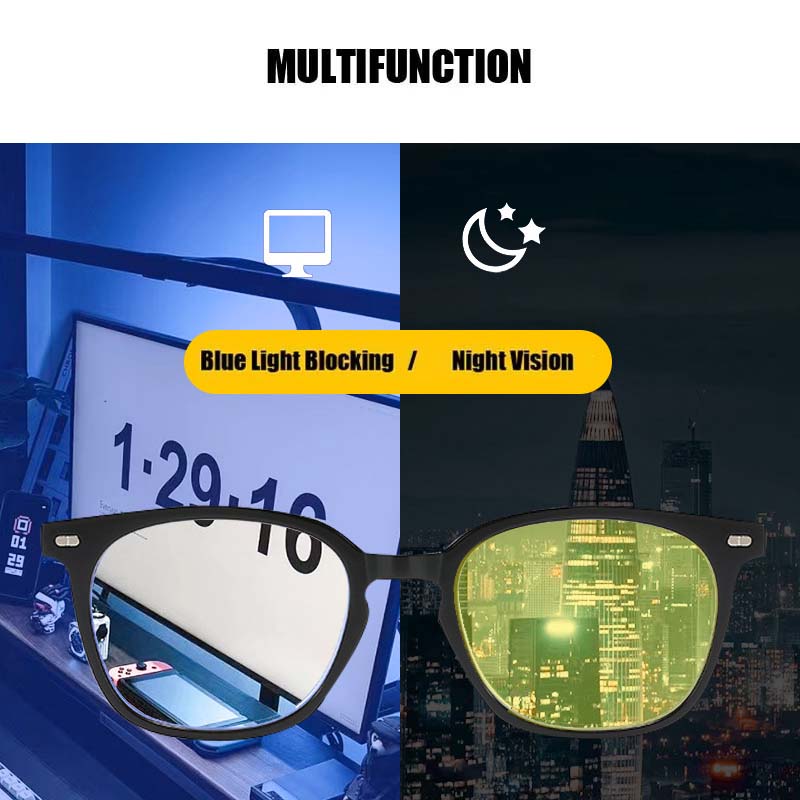 Oval Frame Driving Night Vision Glasses Women Men Retro Ultralight Sunglasses Shades New Blue Light Blocking Spectacles