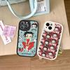 B-Betty-Cute-B-Boop Anime Leather Phone Case For iPhone 16 15 14 13 12 11 Pro Max Plus Shockproof Cover