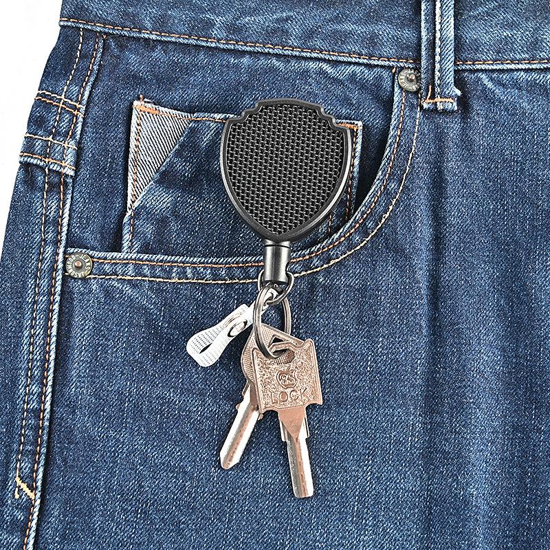 Honeycomb Steel Wire Retractable Keychain with Clip - Anti-theft, High Rebound, Easy Pull Rope