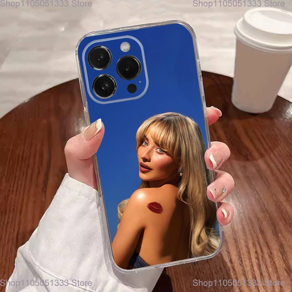 Singer S-Sabrina Pouzdro na telefon Pro iPhone 17,16,15,14,13,12,11 Plus,Pro,Max,XR,XS,Plus,E,SE4,Mini Průhledný kryt