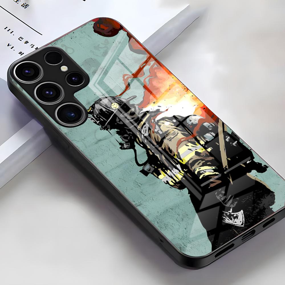 Fire Department Logo Phone Case For Samsung S26 S25 Edge Ultra S23 S22 S21 S20 Ultra Plus S24 Fe A54 A53 A25 Glass Cover