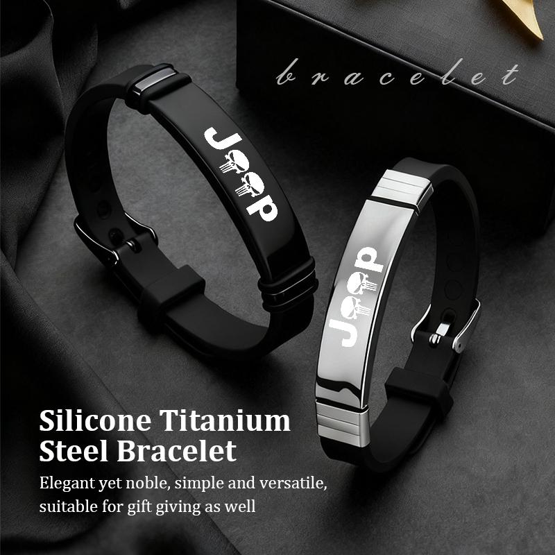 Car Badge Sports Bracelet Men Women Stainless Hand Chain For Jeep Grand Cherokee Wrangler JK Renegade Gladiator Compass AJW1