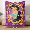 1pc Flannel Aladdin Princess Jasmine Magic Carpet Throw Blanket