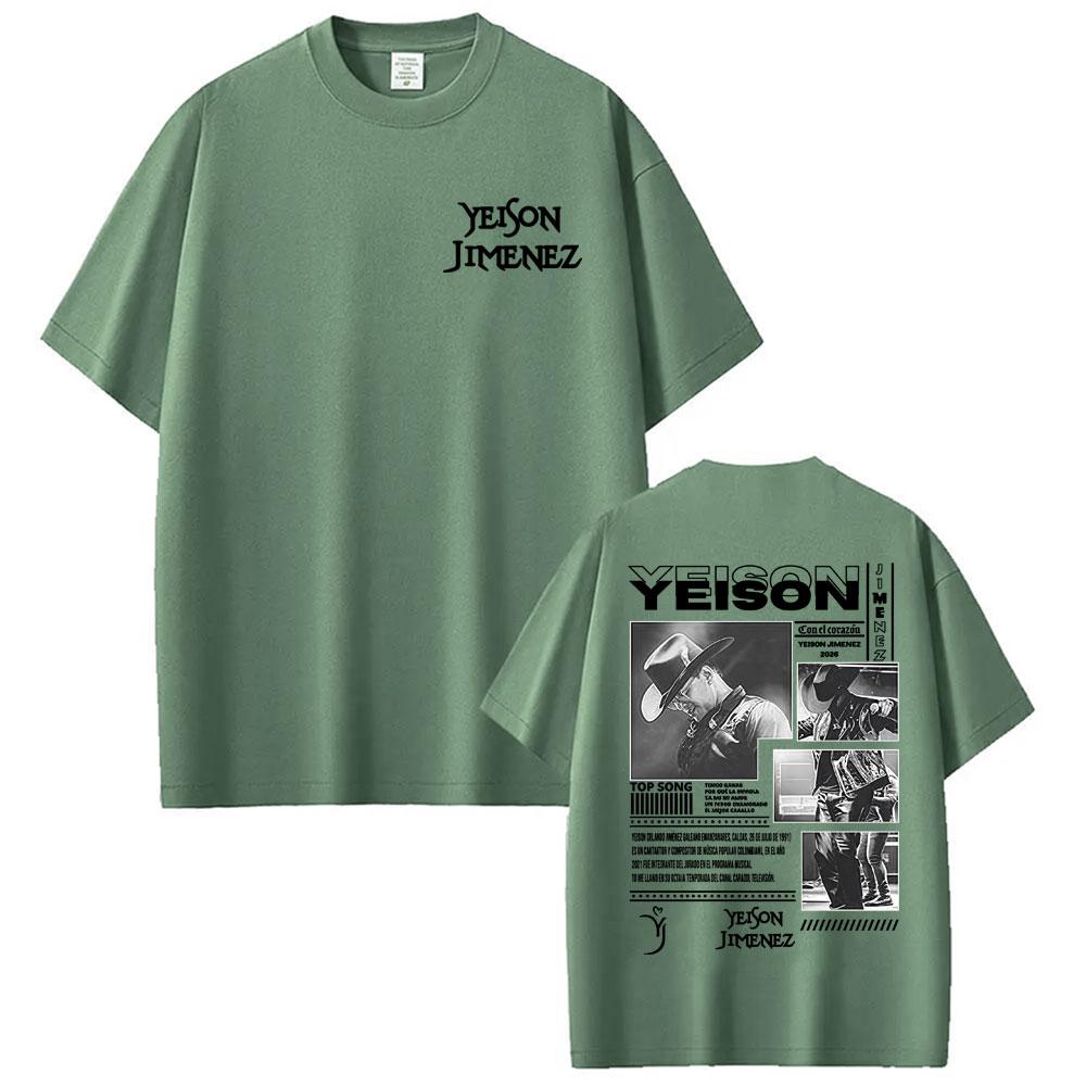 Singer Yeison JiUnisexez Album 2026 Tour Print T Shirts Unisex Women Fashion Hip Hop Gothic Tshirt High Quality Casual Cotton T Shirt