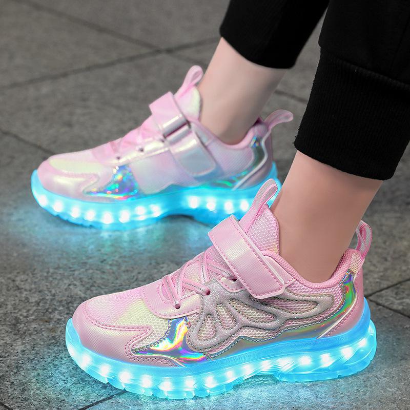 Colorful LED Luminous Low-Top Sneakers for Casual Sports and Dance - Unisex Korean Style