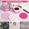 8/10 Pcs Round Drink Coasters Braided Dinner Plate Mat Set Mid Century Modern Hot Pads  Desk