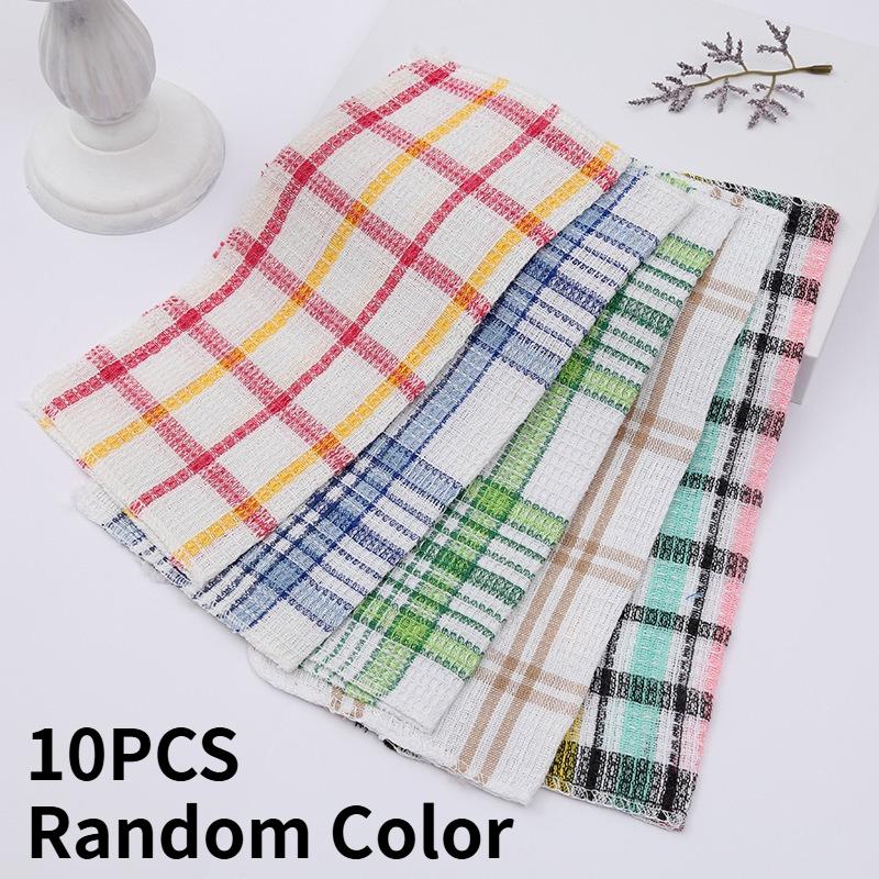 10PCS Random Color Household Cleaning Cloth, Double-sided Dishwashing Cloth, Mesh Cleaning Cloth, Household Cleaning Tools