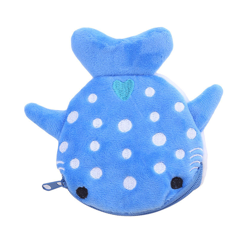 

Cute Cartoon Whale Shark Plush Coin Purse For Kids Key Earphone Storage And Gift Giving One Size синий