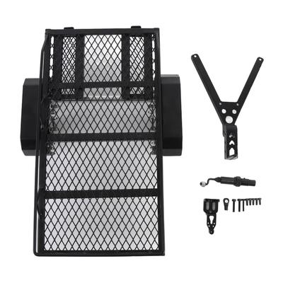 RC Metal Flatbed Trailer with Hook and Ramp Universal Dual Axle 1 24 RC Crawler Trailer for Hauling Behind Car
