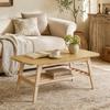 A large coffee table with a 100 cm long solid wood base, offering plenty of storage space and ideal for the living room, apartment and office