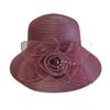 Eugen yarn flower pot hat middle-aged fashion elegant bucket hat women's summer sunshade mesh hat