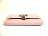 Authentic BVLGARI Light Pink Leather Logo Clip 6 Pics Key Chain #b031  Open Box