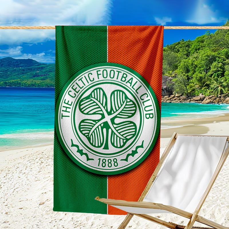Cel-tic Football Club Crest Printed Beach Towel, Super Soft Microfiber, Perfect Gift Birthday, for Pool, Beach, Travel, for family and friends