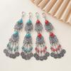 Kazakh Princess Tassel Keyring: Ancient Style Alloy Backpack Pendant & Hair Accessory with Lobster Clasp