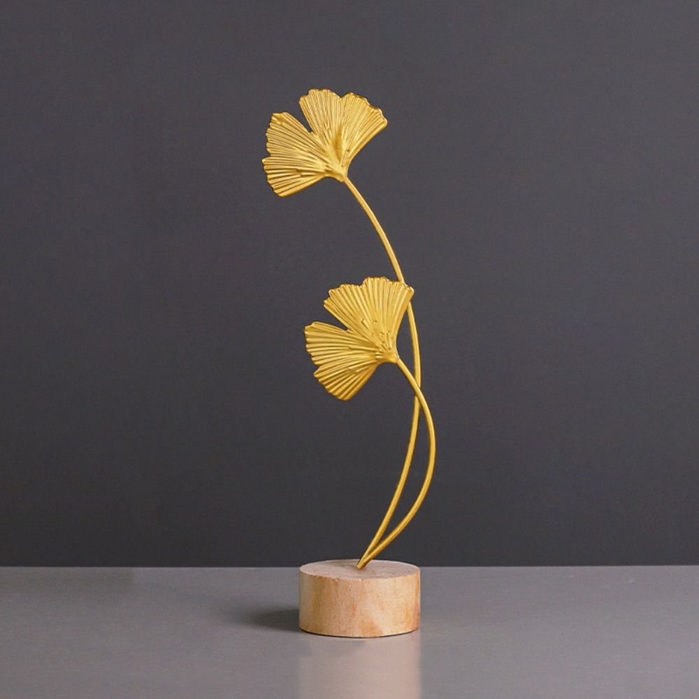 

ТВ Тумба Украшения Листья Гинкго Украшения Листья Скульптура Железное Искусство Ремесла Настольные Украшения N