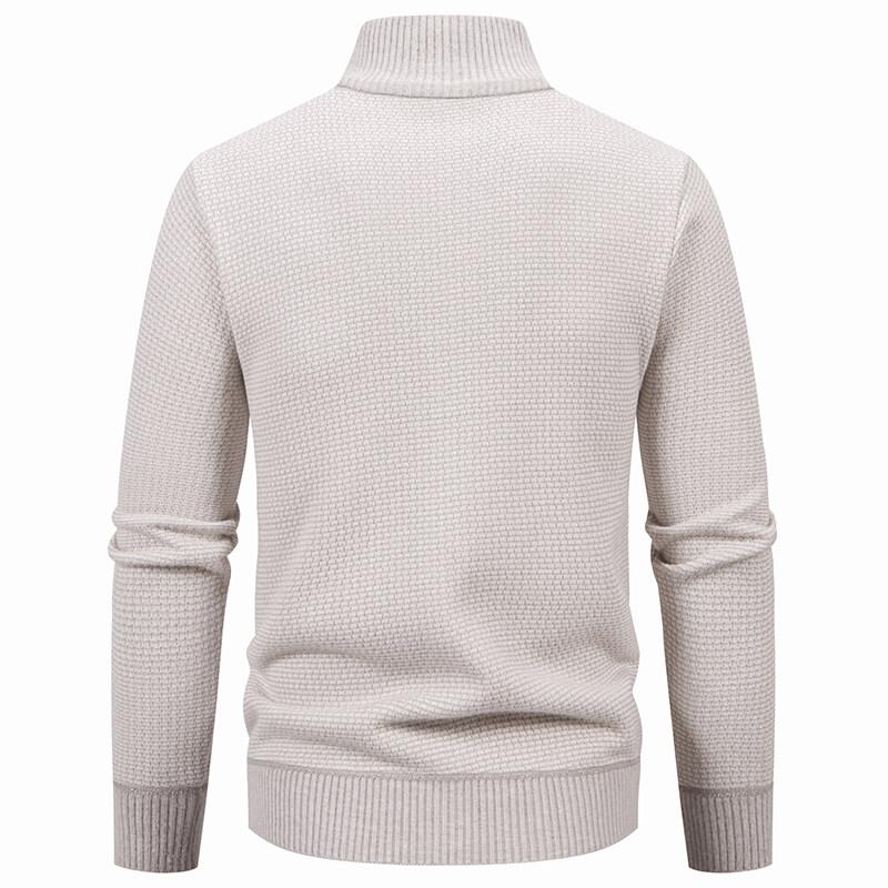 2025 Autumn Winter Men Casual Sweater Cardigan Men Solid Color Stand Collar Sweatercoat Male Knitted Warm Zipper Cardigan