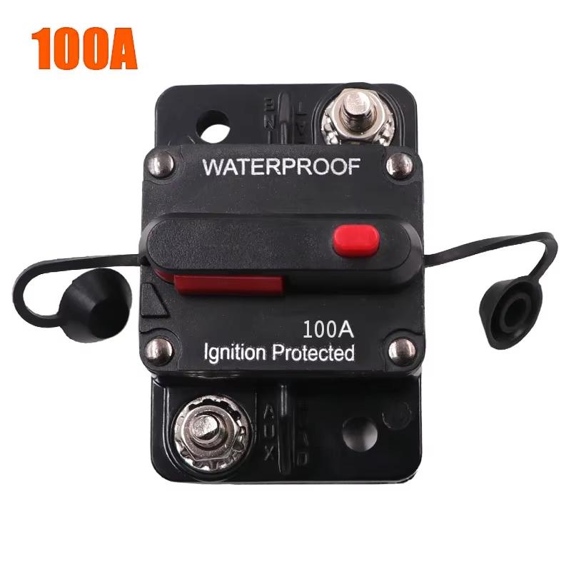 30A - 300A 12 - 48V DC IP67 Waterproof Circuit Breaker with Manual Reset Button for Car/Yacht/RV