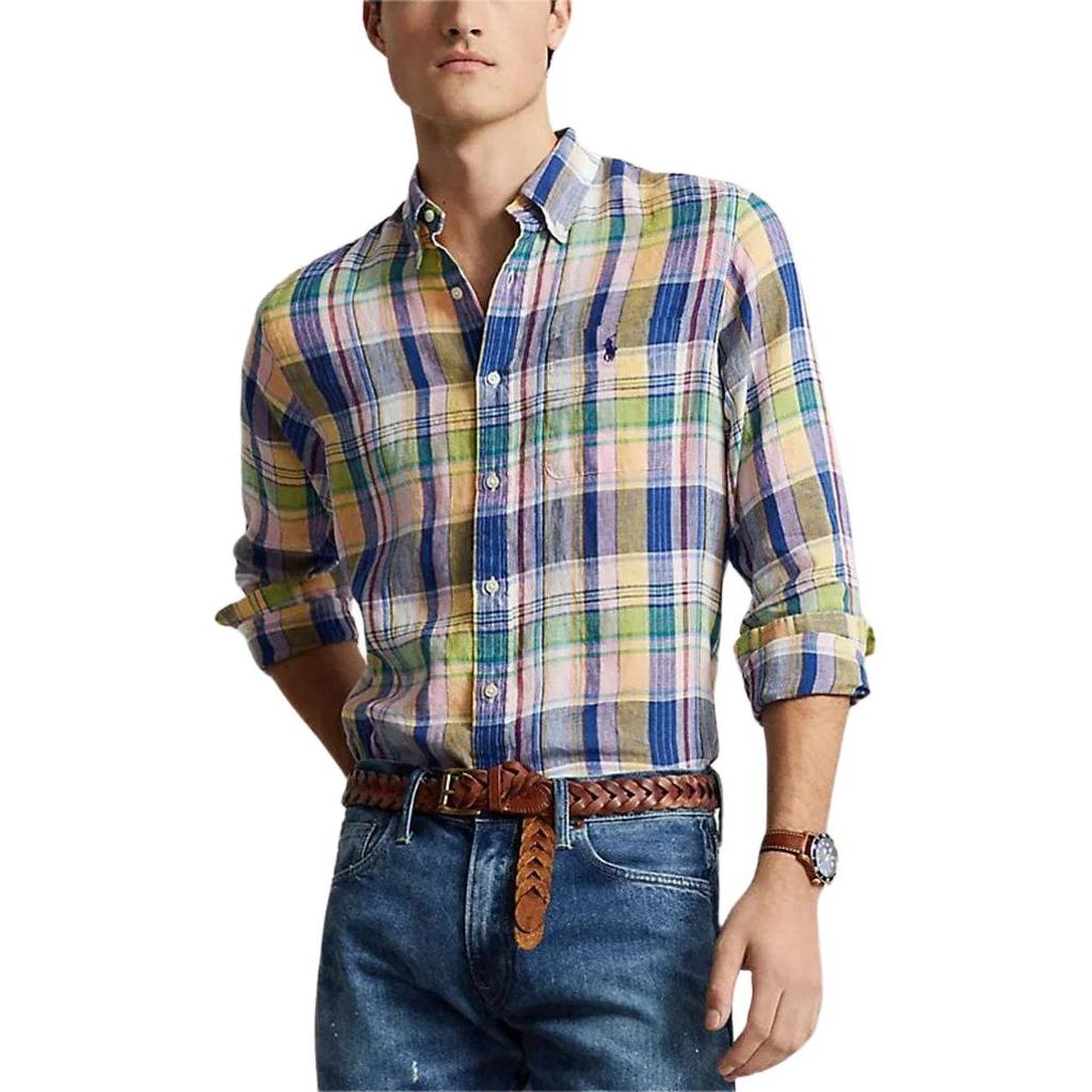 Polo Ralph Lauren Color Block Plaid Button-Down Long Sleeve Shirt Men Shirts Multicolor 710937880-001
