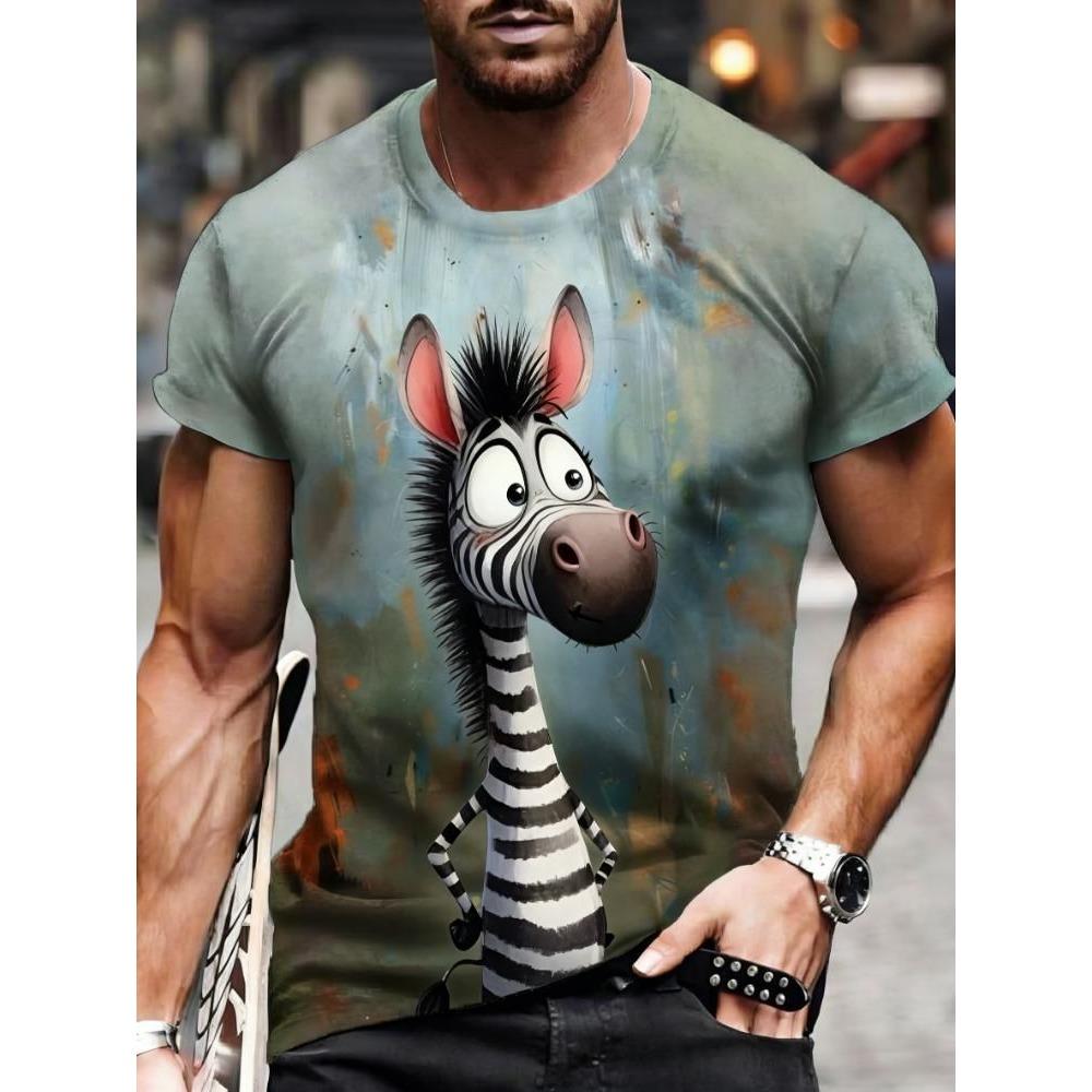 Men's Animal Printed 3D T-shirt