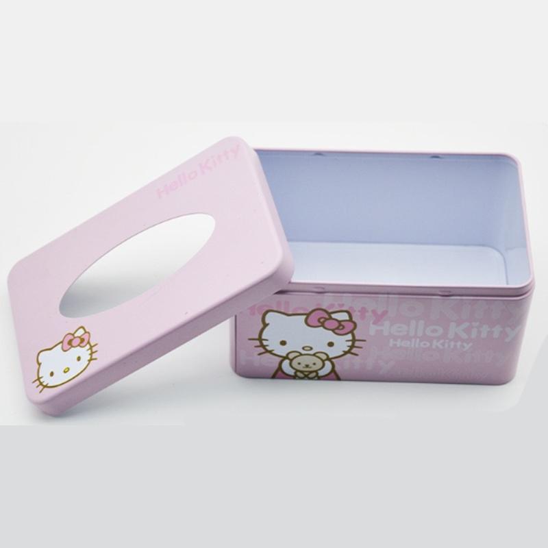1PC Tissue Box Stylish Iron Storage Box Girly Cartoon Cute Home Tissue Holder Dorm Desk Organizer