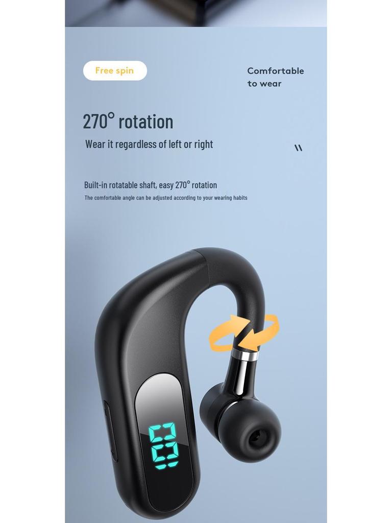 2025 Bluetooth Ear-hook Earphones: Large Battery, Super Long Life, Digital Display, for Huawei, Apple, Android