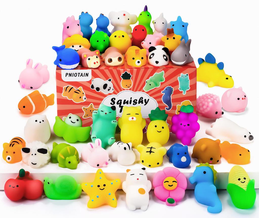 48 Squishy Toys Animals Stress Relief Toys Squishy Toy Set Party Bag Filler Relaxation Toys Kids Prizes Squishy Toys Animals Cute Time Killer Low
