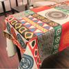 Bohemian Tablecloth with Rectangular Mandala Print Ethnic Style Dining Tablecloth Retro Thai Tea Table Cover Cloth Festival Party Home Decorat Fabric