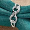 925 Sterling Silver Creative 8 Words Zircon 7-10 # Ring for Women Wedding Party Fashion Charm Jewelry
