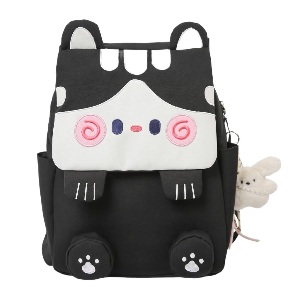 Süßer Cartoon-Katzen-Rucksack für Kinder Mädchen Jungen Leichte Schultasche mit mehreren Fächern Verstellbare Träger und Weiches Material für den täglichen Gebrauch