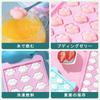 Silicone Ice Cube 24 Easy Ice with Cute Cat Paw Chocolate Shape [Charming Decoration] Tray, Cavities, Removal, Lid, Shape, Juice, Whiskey, (Green)