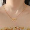  Minimalist Love Heart Necklace for Women Fashion Hollow Heart Pendant Chain Stainless Steel Romantic Couple Jewelry Gift