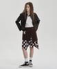 Jenyujeu Layers Corduroy Check Skirt - Brown