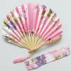 Antique Style Kimono Accessories, Shaped Folding Fan Kimono Fan, Shaped Dragon Bone Knife Fan with Printed Fan Bag.
