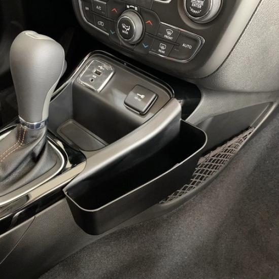 Center Console Gear Shift Storage Box Tray Organizer for Jeep Compass 2017+Black