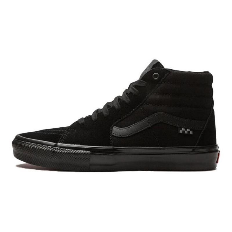 Vans Sk8-Hi Skate Triple Black Canvas Trendy Versatile Casual High Top Unisex Skate Shoes Black VN0A5FCCBKA 35