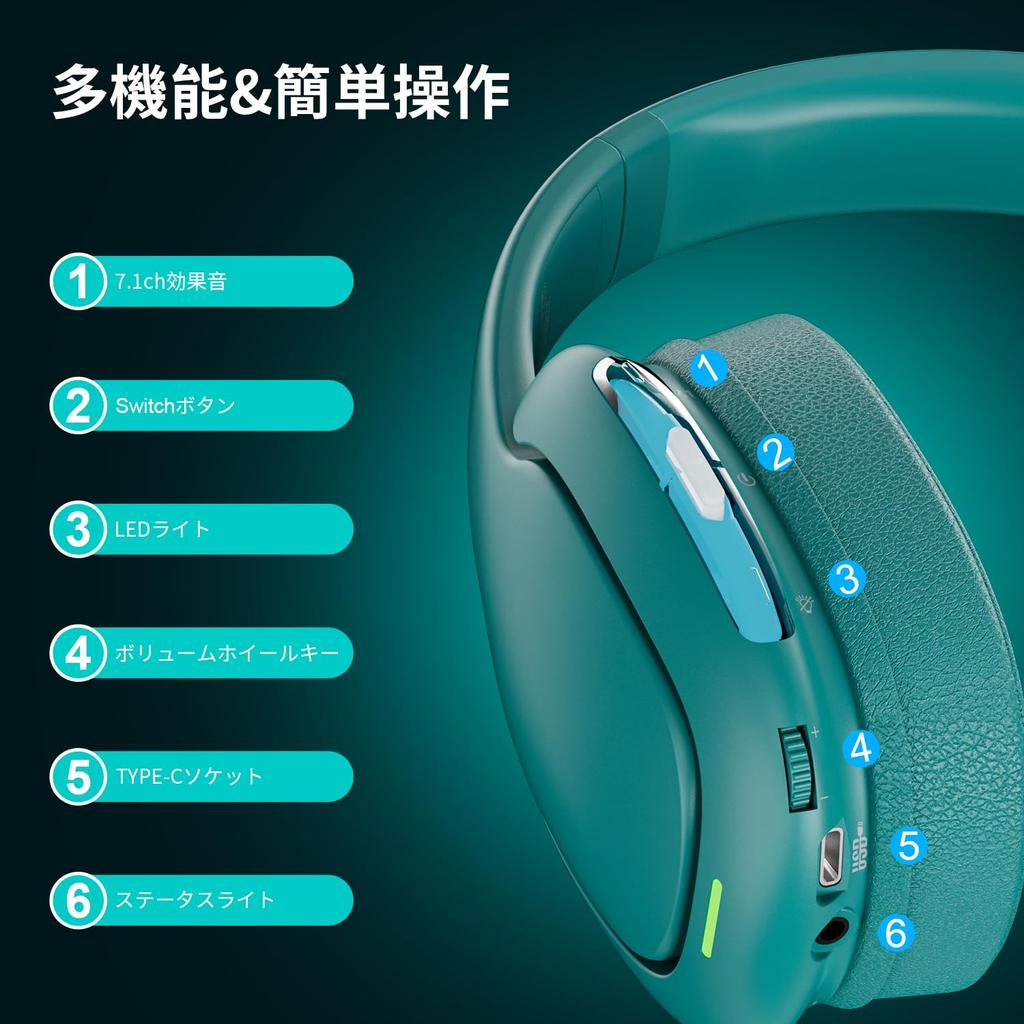 YOTMS Q3 Gaming PS5 Wired and Low USB Sound LED 30 Hours of Continuous Detachable Compatible with Xbox Blue Headset, Headset, Dual-Use Wireless,