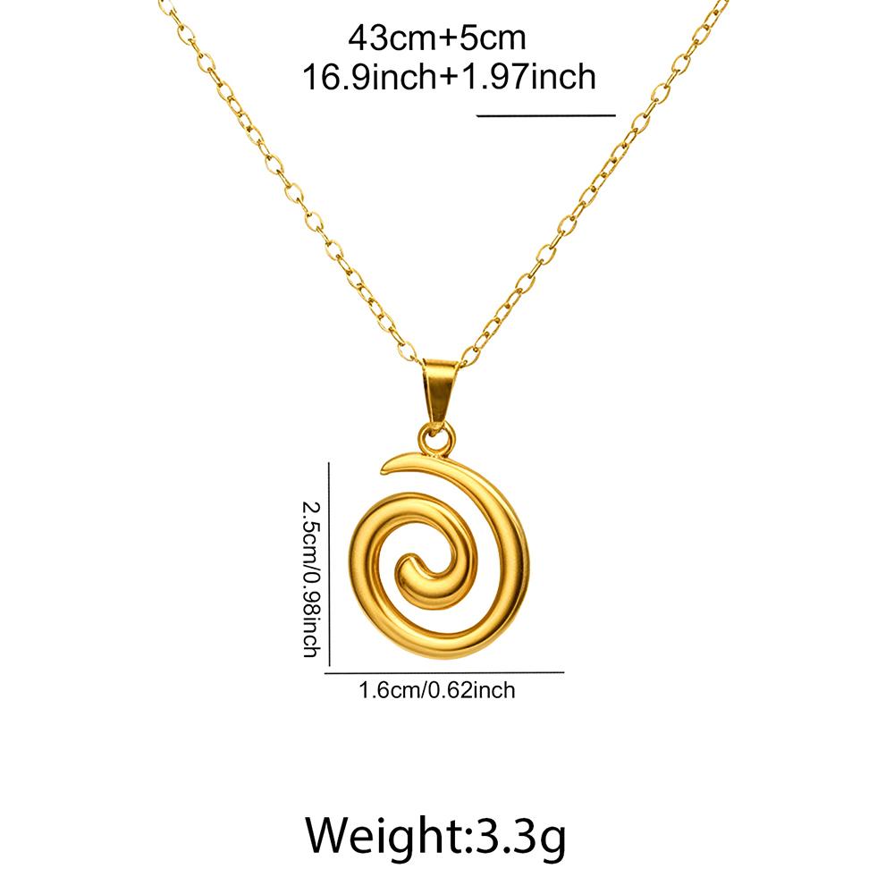 Colier din Oțel Inoxidabil Trendy Temperament Nișă Colier cu Pandantiv Spirală Pentru Femei Bijuterii Petrecere Navetă Asortare