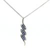 Tanzanite AA Round Pendant Necklace 925 Sterling Silver Rhodium Plated Nine Stone Pendant with Chain Gift for Women
