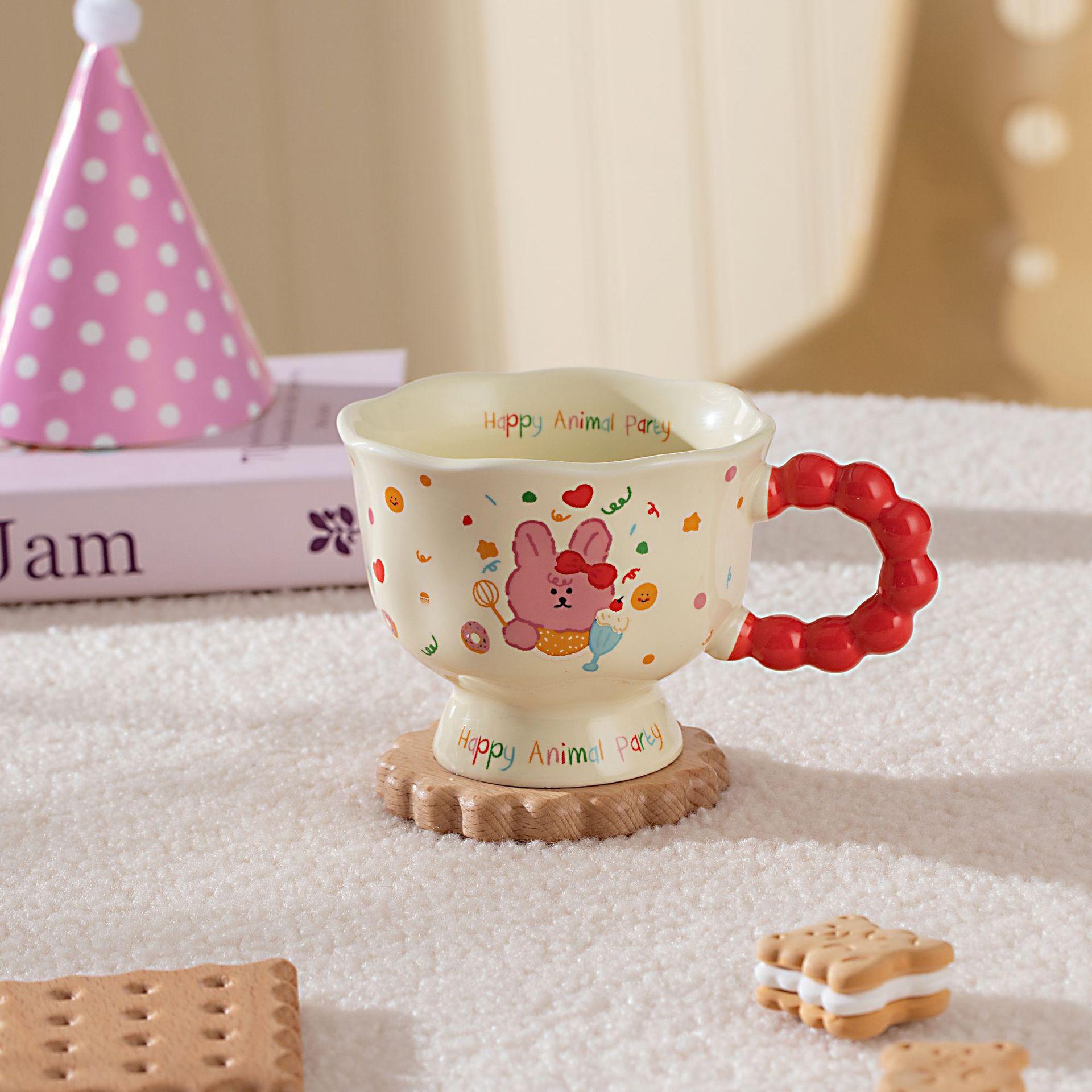 

Cute Polka Dot Ceramic Cups Ins Style High Appearance Level Couple Mugs Girls Give Birthday Gifts and Souvenirs To Their Best Friends 360ml