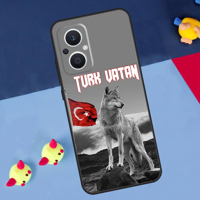 Turk Wolf Turkey Flag For OPPO Reno 12F 13F 14F 11F 10 11 12 13 14 Pro 8T 7 8 Lite OPPO Find X9 X8 X6 X5 Pro Case