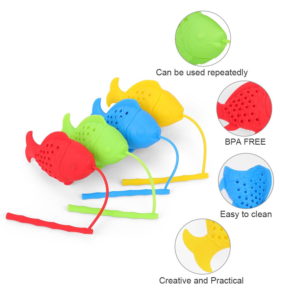 Cute Silicone Tea Infuser Food Grade Fish Shape Design Tea Filter Funny Tea Strainer