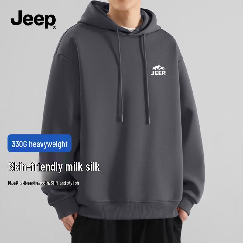 

JEEP Men s Heavyweight Loose Fit Hooded Sweatshirt L