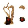 Eternal Love Couple Pine Wooden Statue Delicate Ornament Lover Kiss Craft Home Decoration