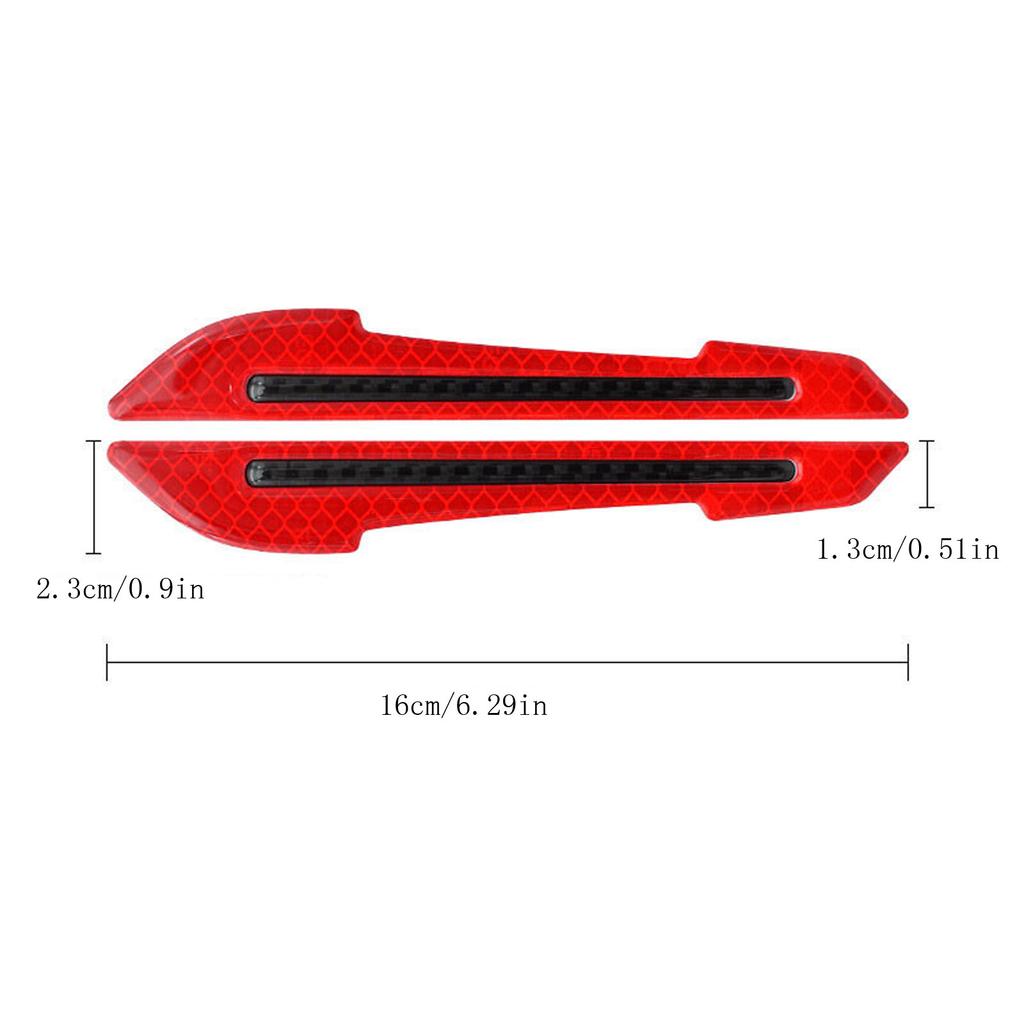 2Pcs Reflective Car Stickers Rearview Mirror Protection Stickers Collision Protection Strips Universal Auto Exterior Accessories