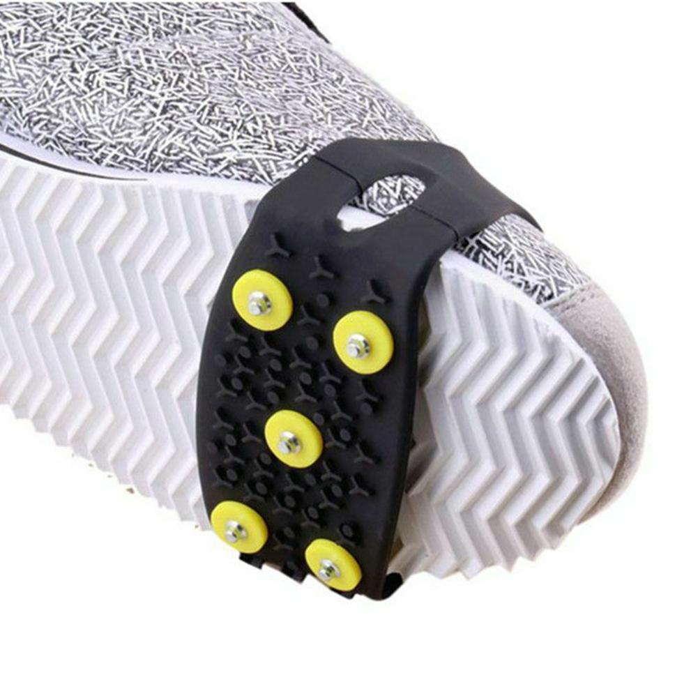 1-3 pairs 5-Stud Snow Ice Claw Unisex Anti Slip Climbing Crampons Grips Shoes Boots Covers Outdoor Chain Shoe Spikes for Winter