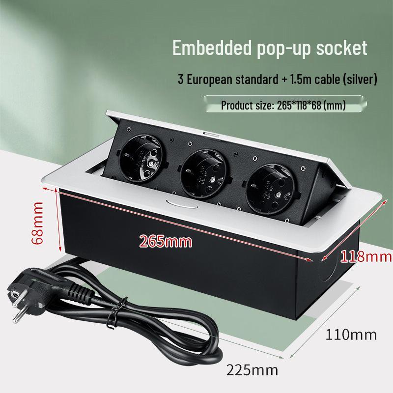 European Standard Pop-up Desktop Power Socket for Office Desks